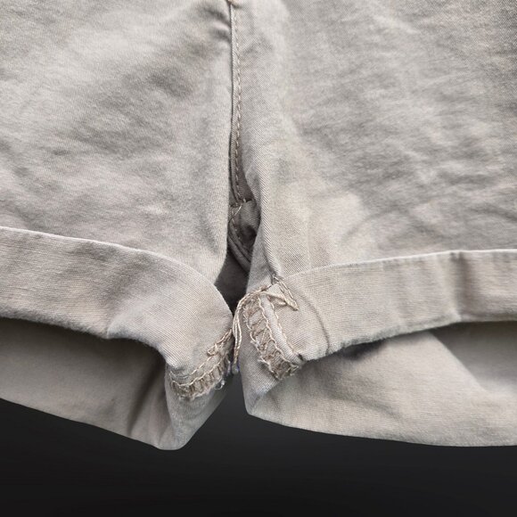 Y2K Chino Micro Shorts Size S Low Rise Khaki Beige Preppy Grunge - Picture 5 of 7